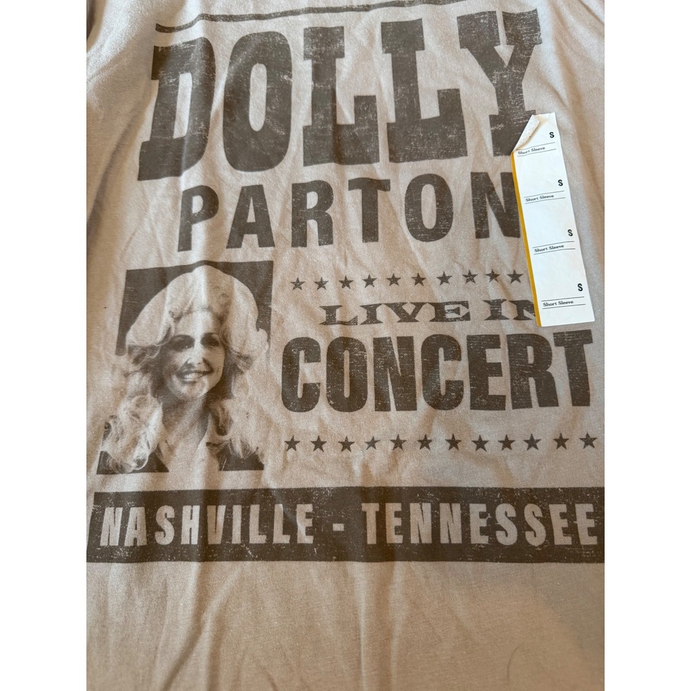 Dolly Parton Live In Concert Nashville Graphic T-Shirt Tan Small Mad Engine